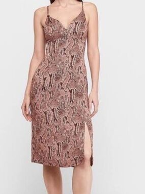 Express Snake Print Slip Dress Size Large NWT